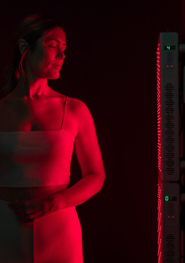 HOME woman getting red light therapy in a beauty spa