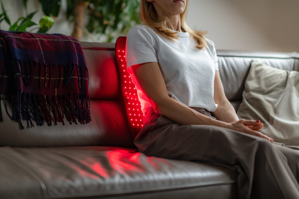 HOME red light therapy belt targets back pain, reducing inflammation and muscle soreness. it boosts blood flow and aids tissue healing, enhancing comfort and mobility